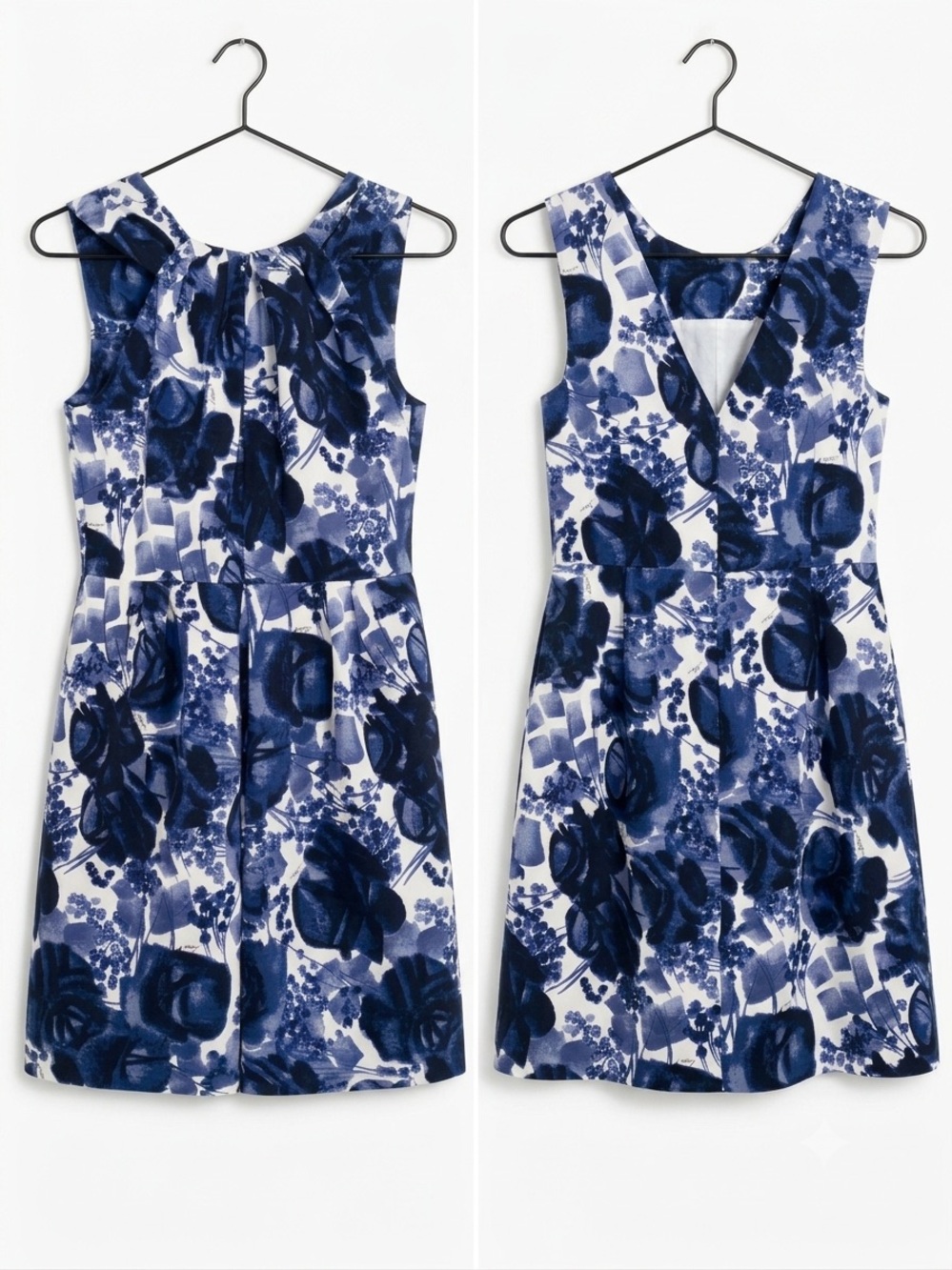 Milly Blue and White Floral Midi Dress - Picture 2 of 12
